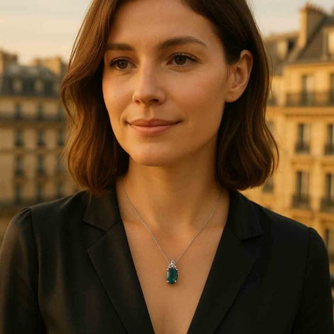  Collier meraude serti de diamants