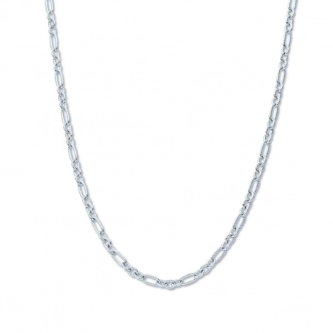 Collier en argent avec maillons nervurs - Naiomy