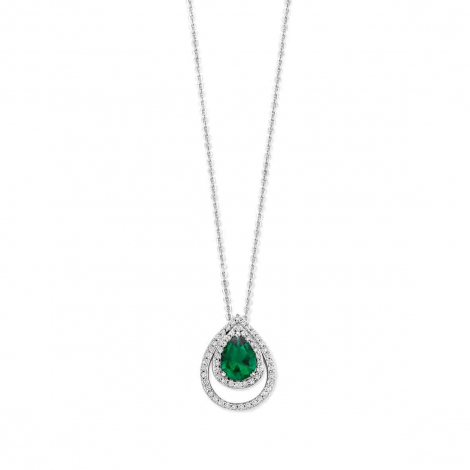 Collier en Argent - Oxydes Verts  Forme Poire - Naiomy  � combiner