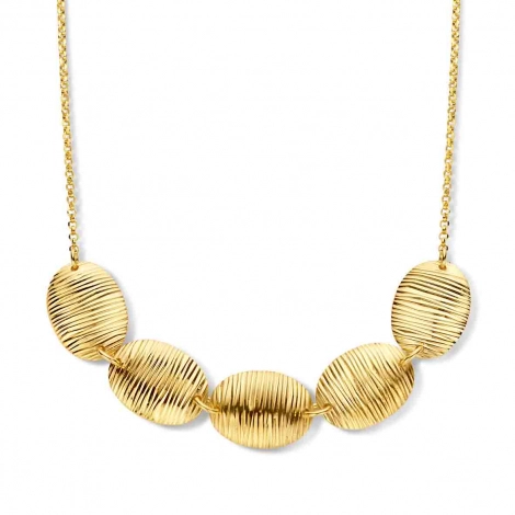 Collier en Argent plaqu or avec motifs ovales - Naiomy
