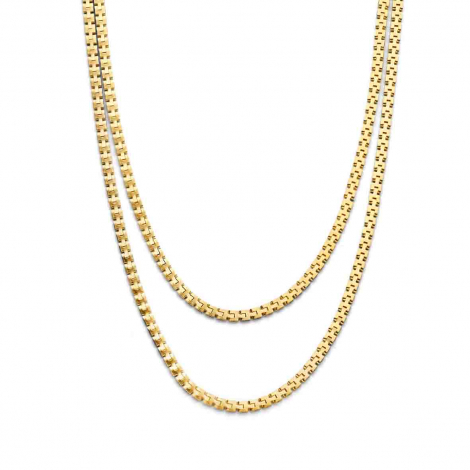 Collier en Argent plaqu or double chane - Naiomy  combiner