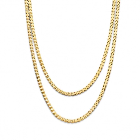 Collier en Argent plaqu or double chane - Naiomy