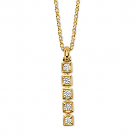 Collier en argent plaqu� or et Oxydes - Naiomy  � combiner