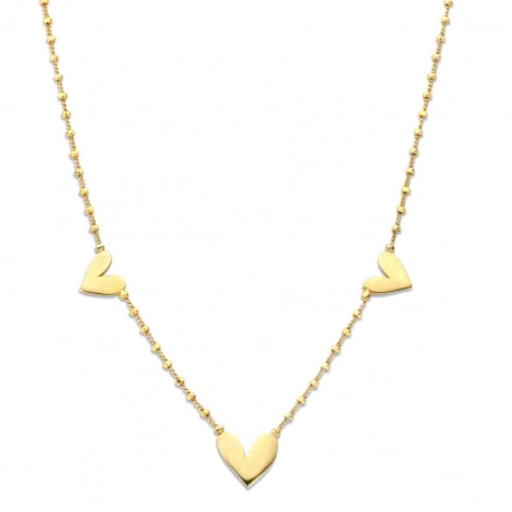 Collier en argent plaqu or jaune motif coeur- Naiomy