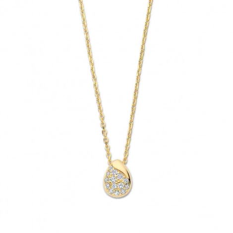 Collier en argent plaqu or jaune pendentif en forme de goutte - Naiomy