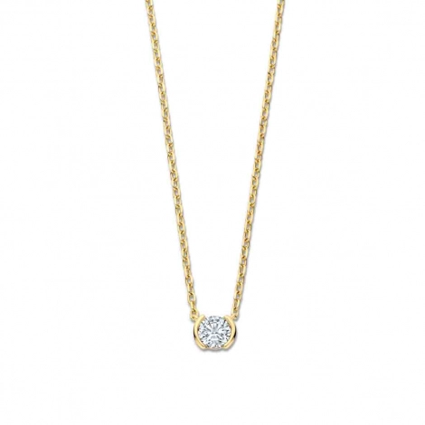 Collier en argent plaqu or jaune pendentif oxydes - Naiomy