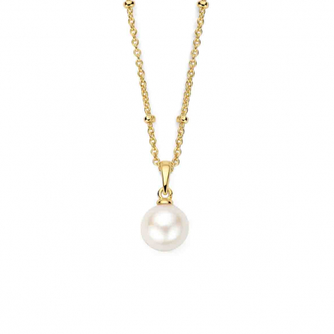 Collier en argent plaqué or jaune + pendentif + perle d'eau douce - Oxydes - Naiomy  à combiner