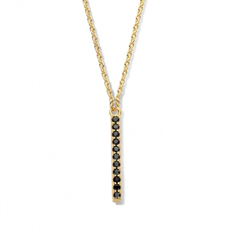 Collier en Argent plaqu or serti d'oxydes noir - Naiomy