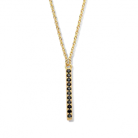 Collier en Argent plaqu or serti d'oxydes noir - Naiomy  combiner