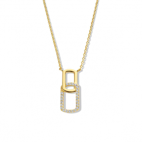 Collier en argent -  plaqu-or - serti de zirconium Naiomy Silver