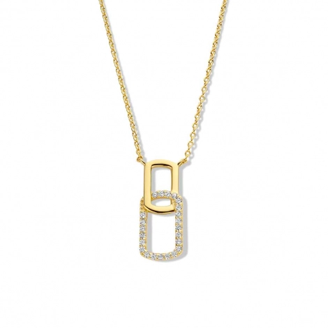 Collier en argent -  plaqu-or - serti de zirconium Naiomy Silver