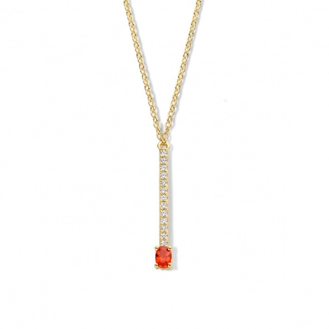 Collier en argent - plaqu-or - serti de zirconium Naiomy Silver