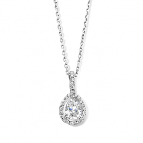 Collier en Argent Serti de Zirconium Forme Goutte - Naiomy 