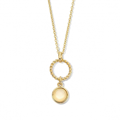 Collier et pendentif en Argent plaqu or avec fil torsad cabuchon - Naiomy