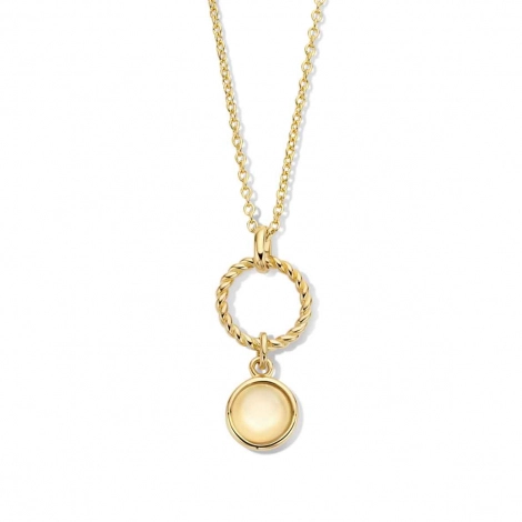Collier et pendentif en Argent plaqu or avec fil torsad cabuchon - Naiomy