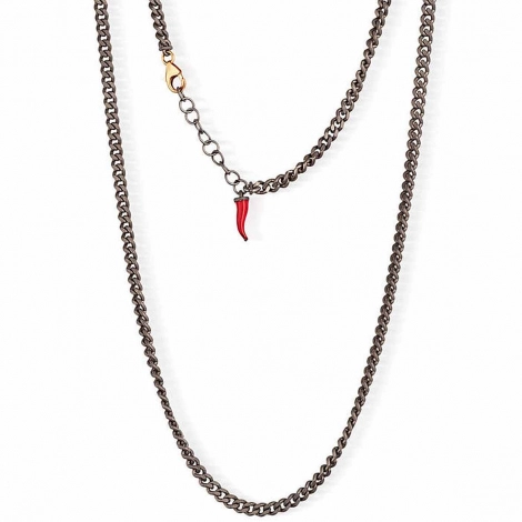 Collier Gourmette Mano J en Titane et Or