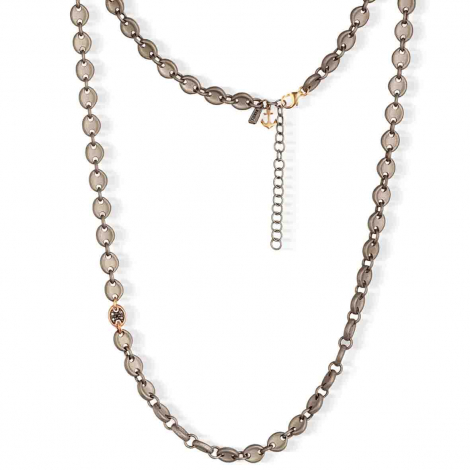 Collier Grain de Caf� Mano J en Titane et Or � combiner