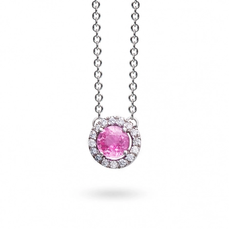 Collier One More saphir rose et diamants