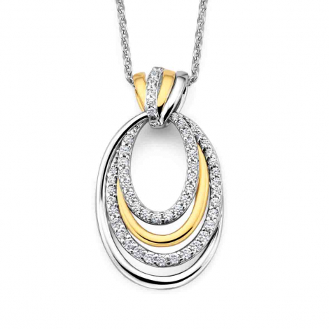  Collier ovale bicolore en argent - Oxydes - Naiomy  � combiner