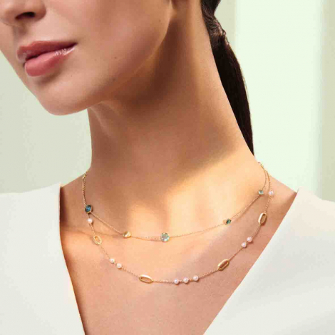 Collier or et perles