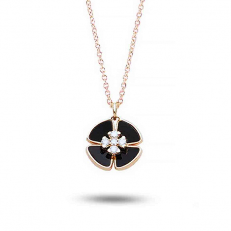 Collier Ptales Diamants et Onyx