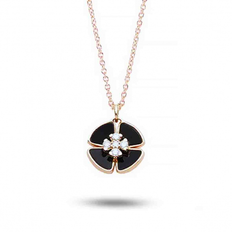 Collier Ptales Diamants et Onyx