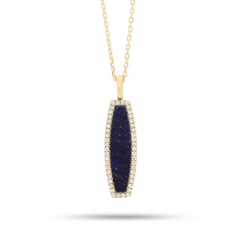 Collier Pierre Fine Lapis Lazuli et Diamants