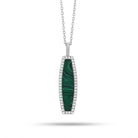 Collier Pierre Fine Malachite et Diamants