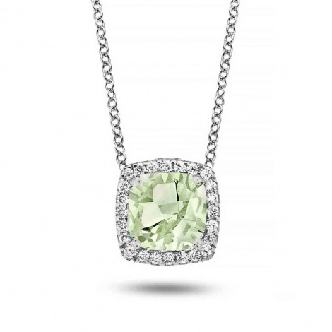 Collier Prasiolite et diamants One More