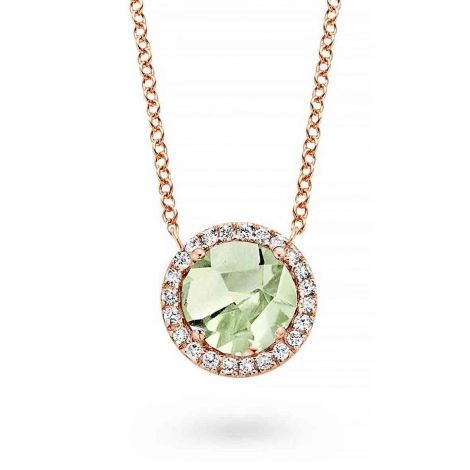 Collier Prasiolite et diamants One More