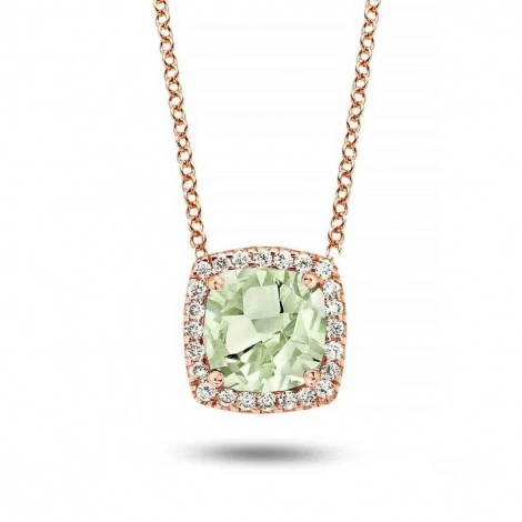 Collier Prasiolite et diamants One More