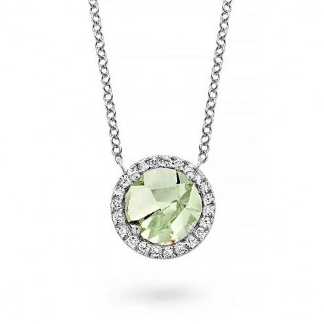 Collier Prasiolite et diamants One More