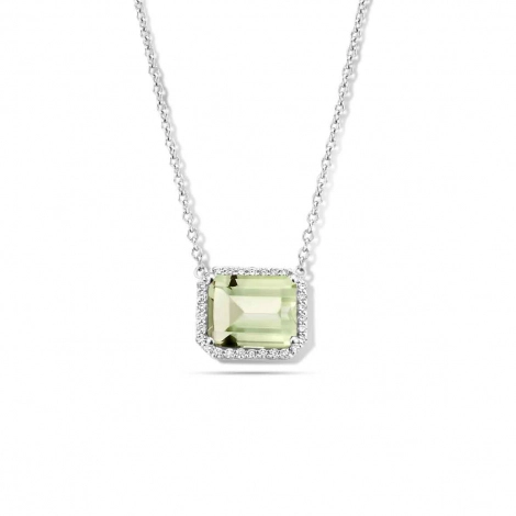 Collier Prasiolite et diamants One More
