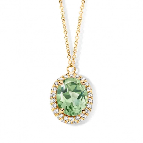 Collier prasiolite et diamants- One More