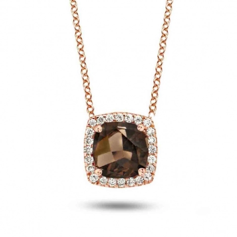 Collier quartz fum et diamants One More