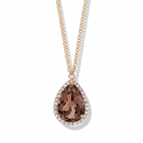 Collier quartz fum et diamants- One More
