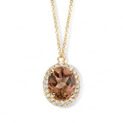 Collier quartz fum et diamants- One More