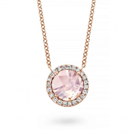 Collier quartz rose et diamants One More