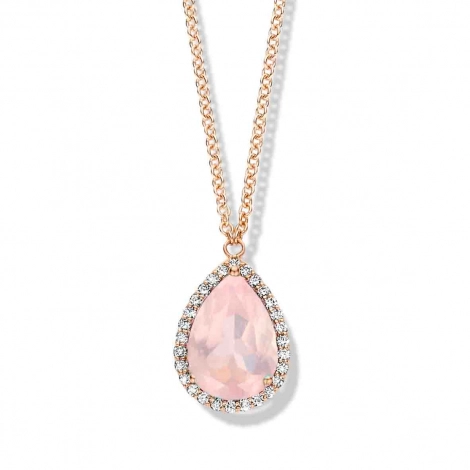  Collier quartz rose et diamants- One More