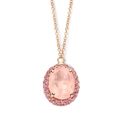 Collier quartz rose et saphir rose- One More