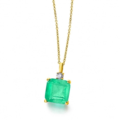 Collier Quartz Vert et Topaze Blanche