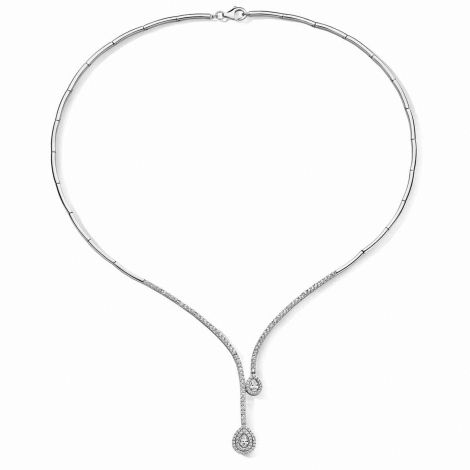 Collier rigide Argent Serti de Zirconium forme goutte - Naiomy 
