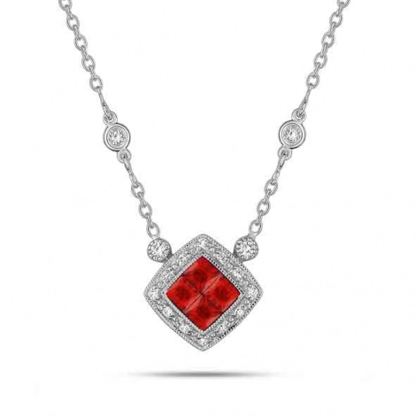 Collier Rubis et diamants