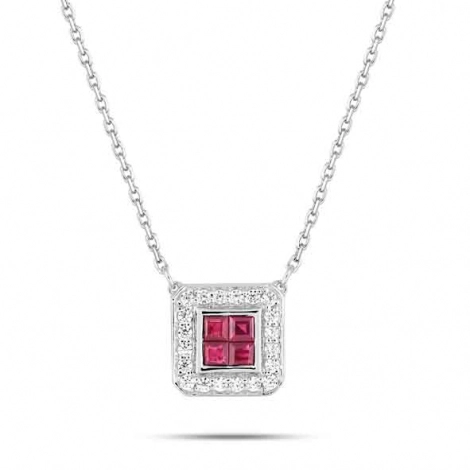 Collier rubis et zirconium