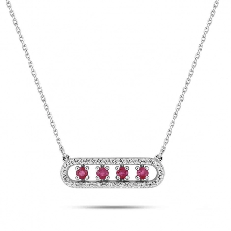 Collier Rubis et Zirconium