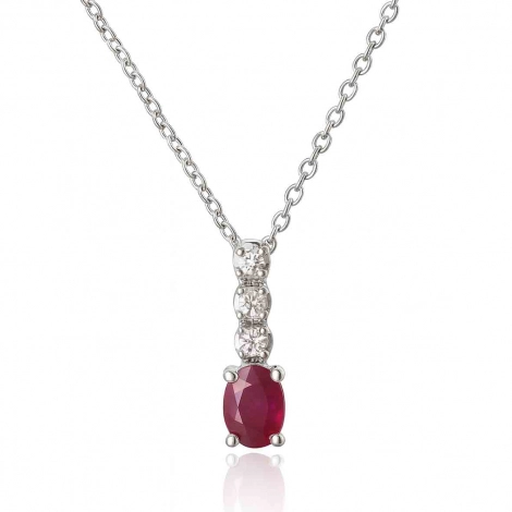 Collier rubis ovale serti de dimants
