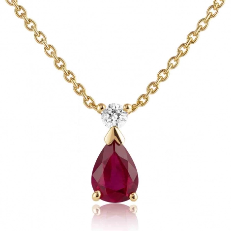 Collier Rubis poire et diamants