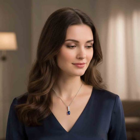 Collier saphir et diamants