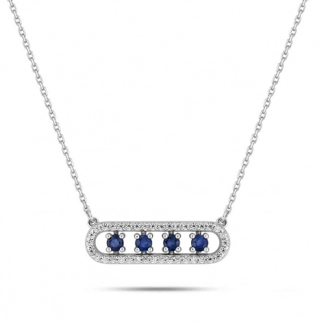 Collier Saphir et Zirconium