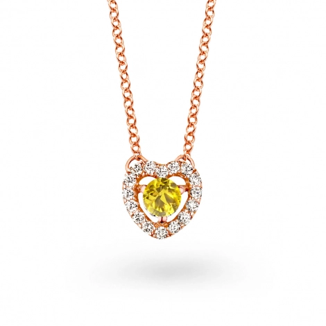 Collier Saphir Jaune et diamants blancs One More